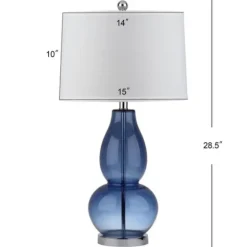 Blue Glass Hourglass Table Lamps, Set Of 2-Kirkland's Home Clearance