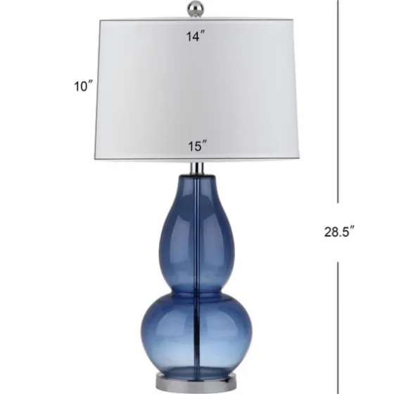 Blue Glass Hourglass Table Lamps, Set Of 2-Kirkland's Home Clearance