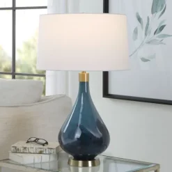 Blue Glass Teardrop Table Lamp-Kirkland's Home Online