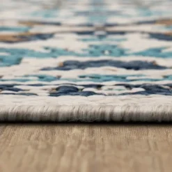 Blue Global Ikat Indoor/Outdoor Area Rug, 5X7-Kirkland's Home Sale