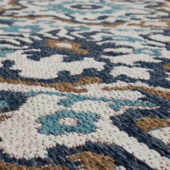 Blue Global Ikat Indoor/Outdoor Area Rug, 5X7-Kirkland's Home Sale