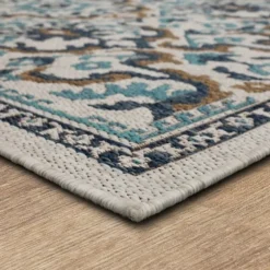Blue Global Ikat Indoor/Outdoor Area Rug, 5X7-Kirkland's Home Sale