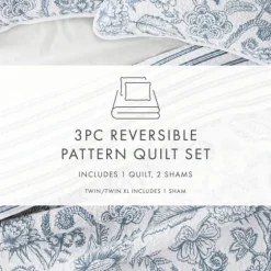 Blue Jacobean Reversible 2-Pc. Twin Quilt Set-Kirkland's Home Store