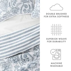 Blue Jacobean Reversible 3-Pc. King Quilt Set-Kirkland's Home Cheap
