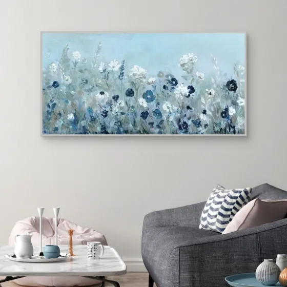 Blue Light Garden Framed Canvas Art Print-Kirkland's Home Clearance