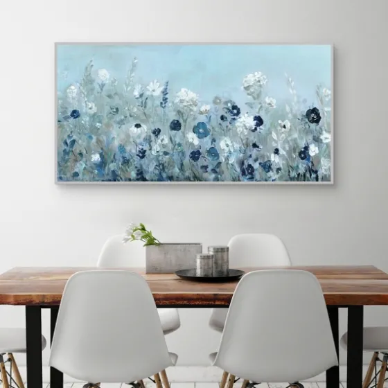 Blue Light Garden Framed Canvas Art Print-Kirkland's Home Clearance