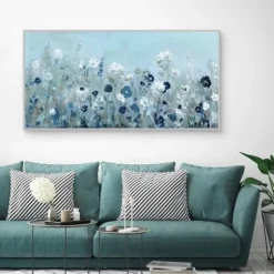 Blue Light Garden Framed Canvas Art Print-Kirkland's Home Clearance