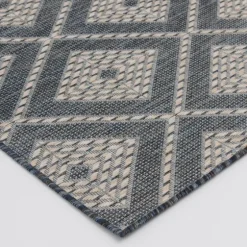 Blue Malibu Woven Diamond Outdoor Area Rug, 7X9-Kirkland's Home Store