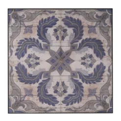 Blue Medallion Tile Fir Wood Wall Plaque-Kirkland's Home Best Sale