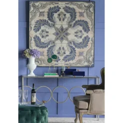 Blue Medallion Tile Fir Wood Wall Plaque-Kirkland's Home Best Sale