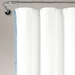 Blue Melora Tasseled Border Shower Curtain-Kirkland's Home Discount