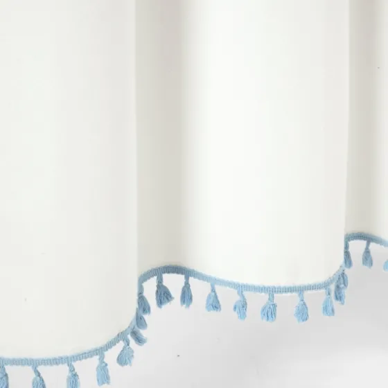 Blue Melora Tasseled Border Shower Curtain-Kirkland's Home Discount