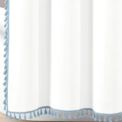 Blue Melora Tasseled Border Shower Curtain-Kirkland's Home Discount