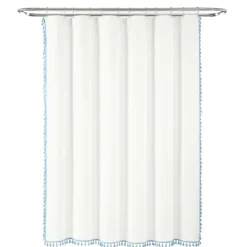Blue Melora Tasseled Border Shower Curtain-Kirkland's Home Discount