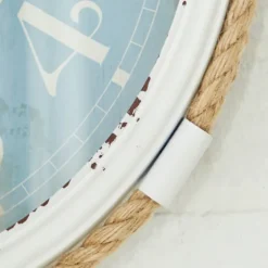 Blue Metal And Rope Wall Clock, 17 In.-Kirkland's Home Shop