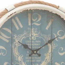 Blue Metal And Rope Wall Clock, 17 In.-Kirkland's Home Shop