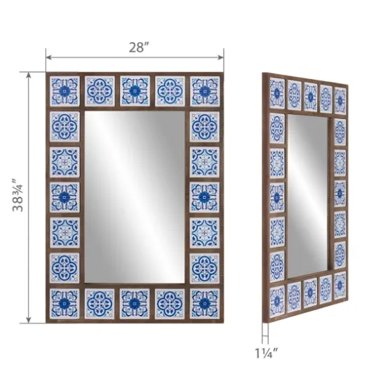Blue Moroccan Tile Framed Mirror-Kirkland's Home Best