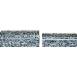 Blue Mother Of Pearl Coastal Boxes, Set Of 2-Kirkland's Home Shop
