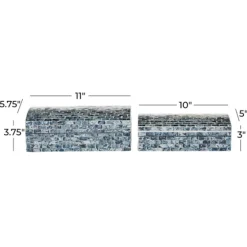 Blue Mother Of Pearl Coastal Boxes, Set Of 2-Kirkland's Home Shop