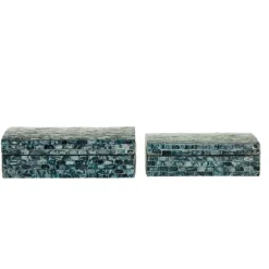 Blue Mother Of Pearl Coastal Boxes, Set Of 2-Kirkland's Home Shop