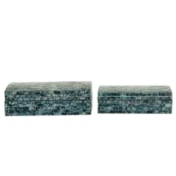 Blue Mother Of Pearl Coastal Boxes, Set Of 2-Kirkland's Home Shop