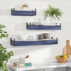 Blue Nautical 3-Pc. Wood Shelves-Kirkland's Home New