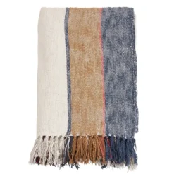 Blue Orange White Stripe Throw Blanket-Kirkland's Home Store