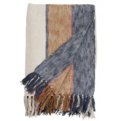 Blue Orange White Stripe Throw Blanket-Kirkland's Home Store