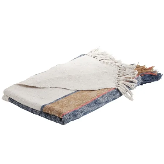 Blue Orange White Stripe Throw Blanket-Kirkland's Home Store