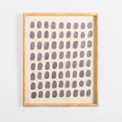 Blue Paint Dab On Linen Framed Art Print-Kirkland's Home Store
