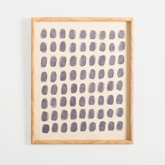 Blue Paint Dab On Linen Framed Art Print-Kirkland's Home Store
