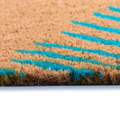 Blue Palm Fronds Welcome Coir Doormat-Kirkland's Home Best