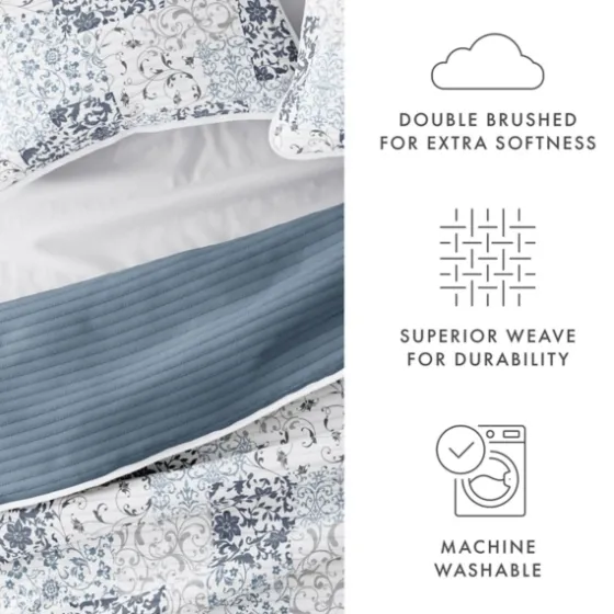 Blue Patchwork Reversible 2-Pc. Twin Quilt Set-Kirkland's Home Best Sale