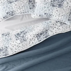 Blue Patchwork Reversible 3-Pc. King Quilt Set-Kirkland's Home Shop