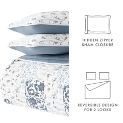 Blue Patchwork Reversible 3-Pc. King Quilt Set-Kirkland's Home Shop