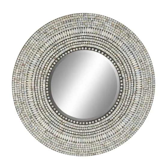 Blue Pear Mussel Shell Frame Coastal Wall Mirror-Kirkland's Home Shop