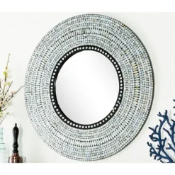 Blue Pear Mussel Shell Frame Coastal Wall Mirror-Kirkland's Home Shop