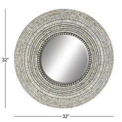 Blue Pear Mussel Shell Frame Coastal Wall Mirror-Kirkland's Home Shop