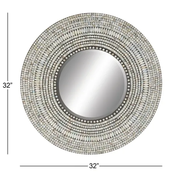 Blue Pear Mussel Shell Frame Coastal Wall Mirror-Kirkland's Home Shop