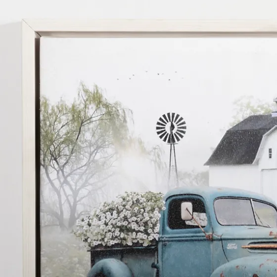 Blue Pickup Truck And Barn Canvas Art Print-Kirkland's Home Outlet