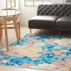 Blue Poppies Floral Outdoor Area Rug, 5X7-Kirkland's Home Fashion