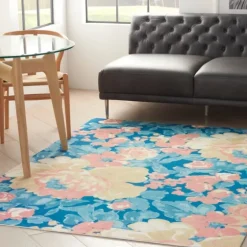 Blue Poppies Floral Outdoor Area Rug, 5X7-Kirkland's Home Fashion