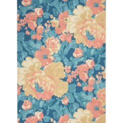 Blue Poppies Floral Outdoor Area Rug, 5X7-Kirkland's Home Fashion