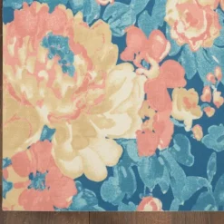 Blue Poppies Floral Outdoor Area Rug, 5X7-Kirkland's Home Fashion