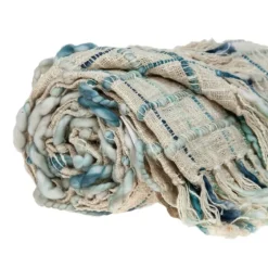 Blue Primitive Squares Handloomed Throw Blanket-Kirkland's Home Clearance