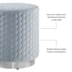 Blue Quilted Honeycomb Ottoman-Kirkland's Home Hot