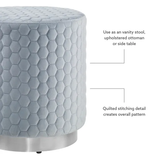 Blue Quilted Honeycomb Ottoman-Kirkland's Home Hot