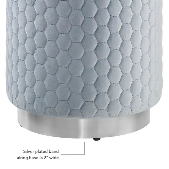 Blue Quilted Honeycomb Ottoman-Kirkland's Home Hot