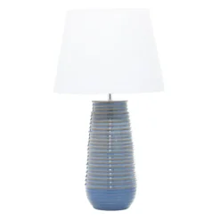 Blue Ribbed Stoneware Table Lamp-Kirkland's Home Cheap
