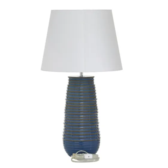 Blue Ribbed Stoneware Table Lamp-Kirkland's Home Cheap